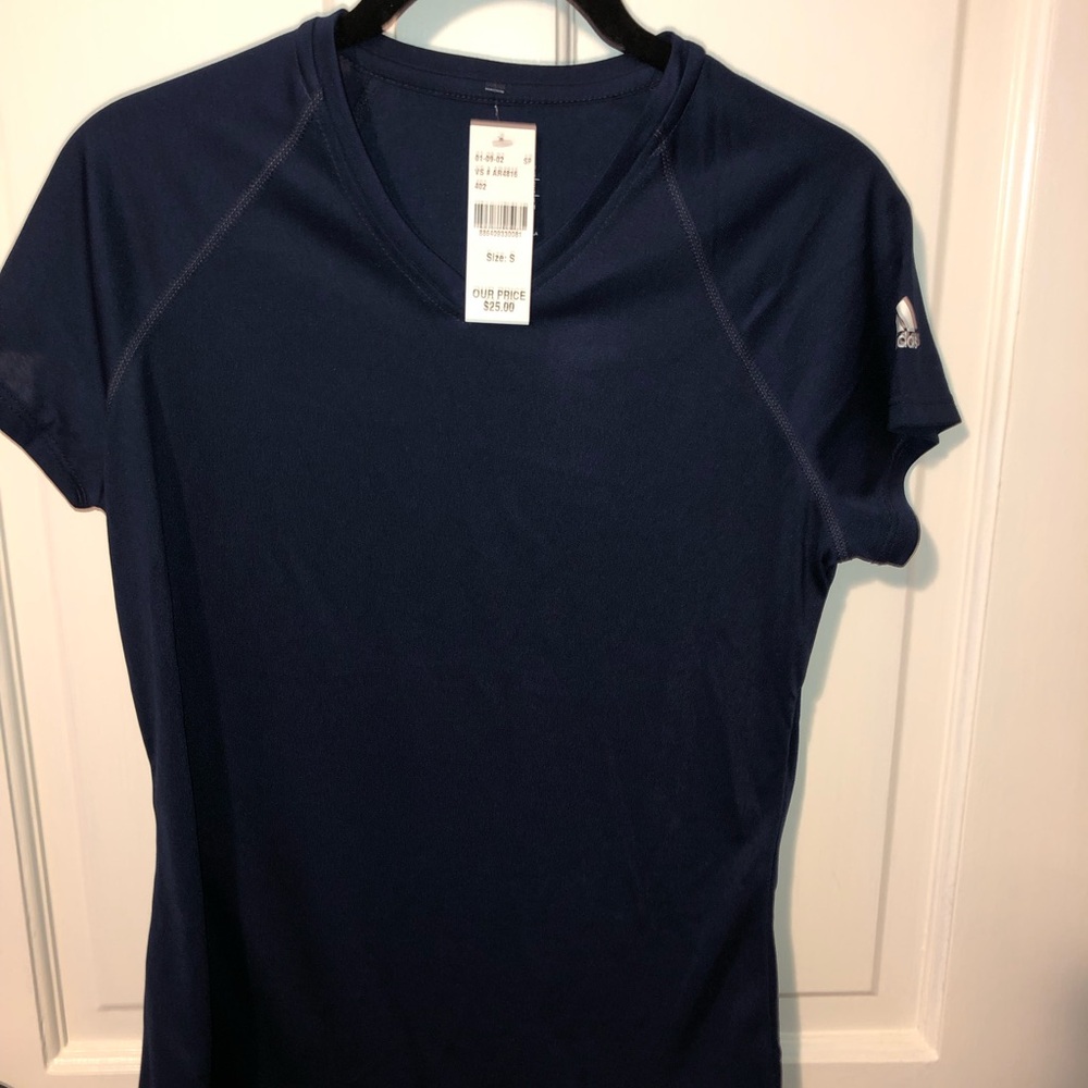 NWT Adidas Climalite Athletic / Soccer T shirt Dark Blue